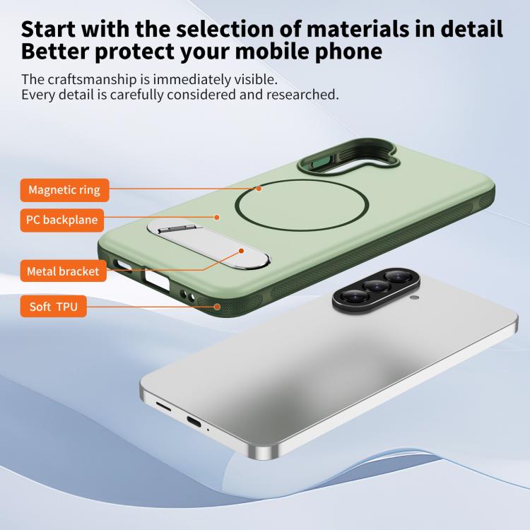 For Samsung Galaxy A57 5G Two-colors Imitation Original Magnetic Phone Case with Holder