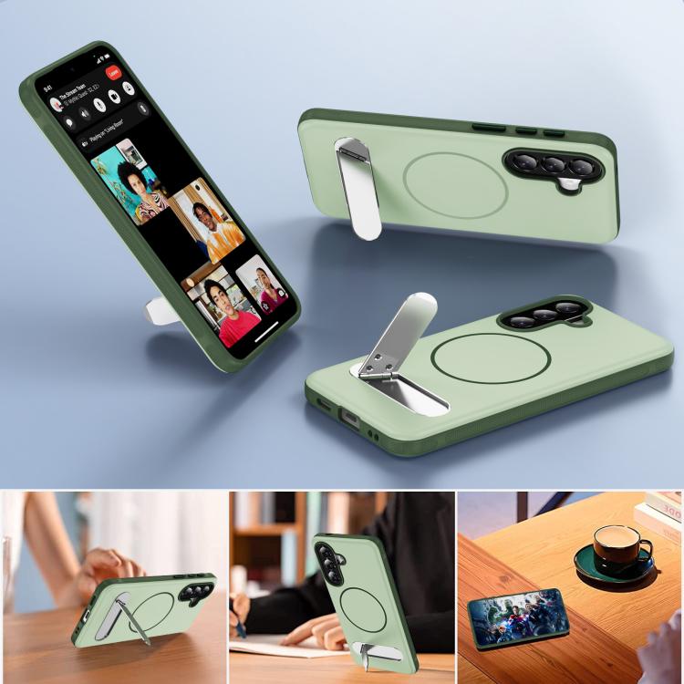For Samsung Galaxy A57 5G Two-colors Imitation Original Magnetic Phone Case with Holder