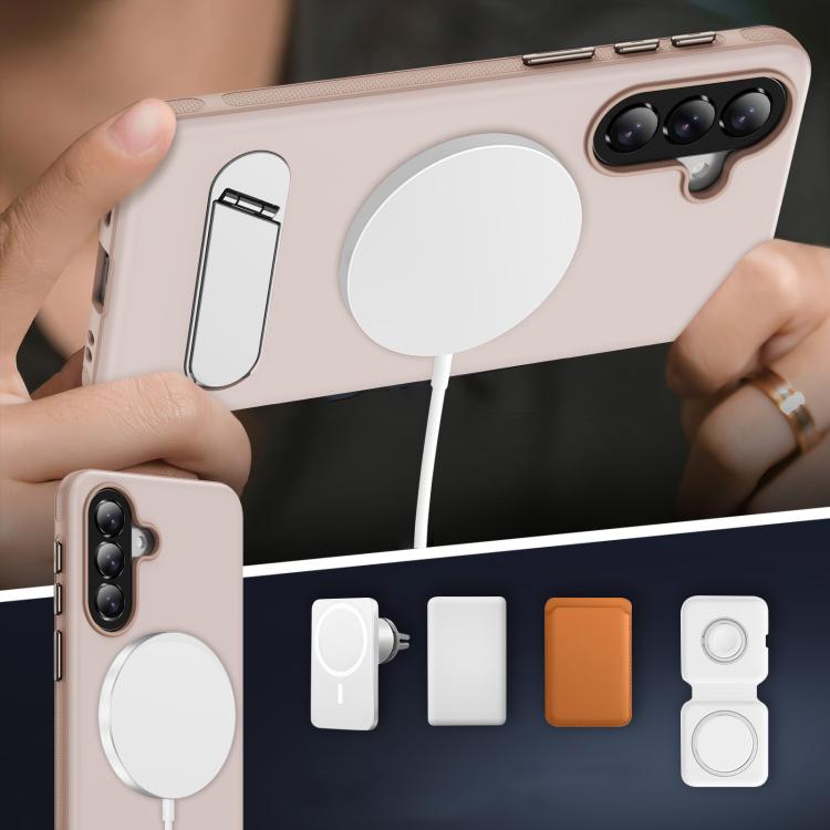 For Samsung Galaxy A57 5G Two-colors Imitation Original Magnetic Phone Case with Holder