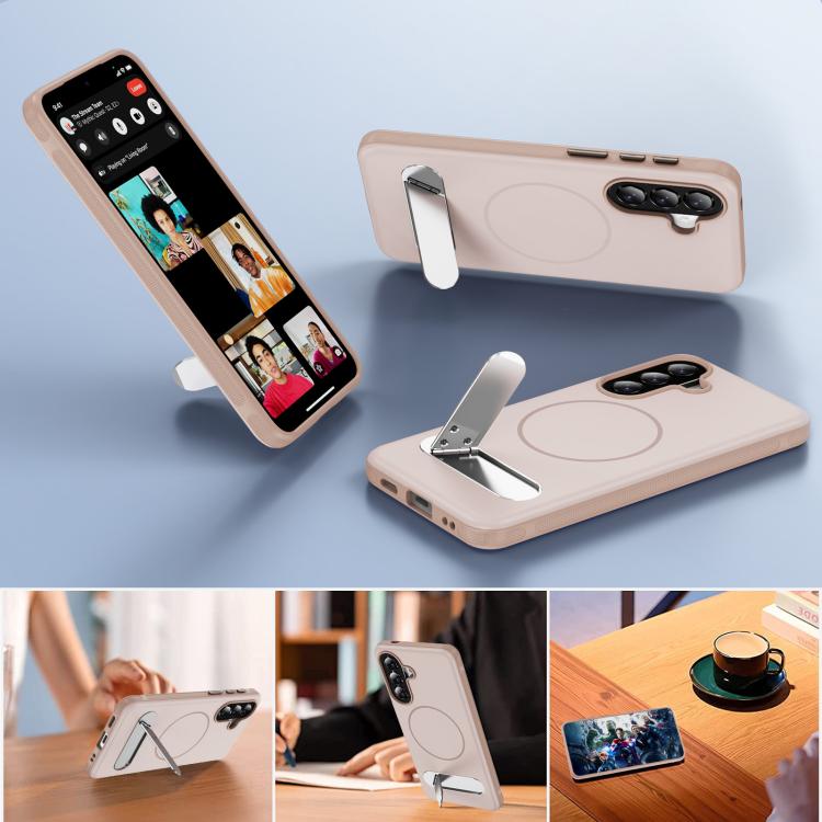 For Samsung Galaxy A57 5G Two-colors Imitation Original Magnetic Phone Case with Holder