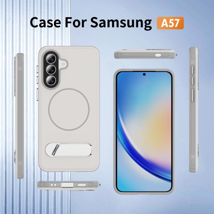 For Samsung Galaxy A57 5G Two-colors Imitation Original Magnetic Phone Case with Holder