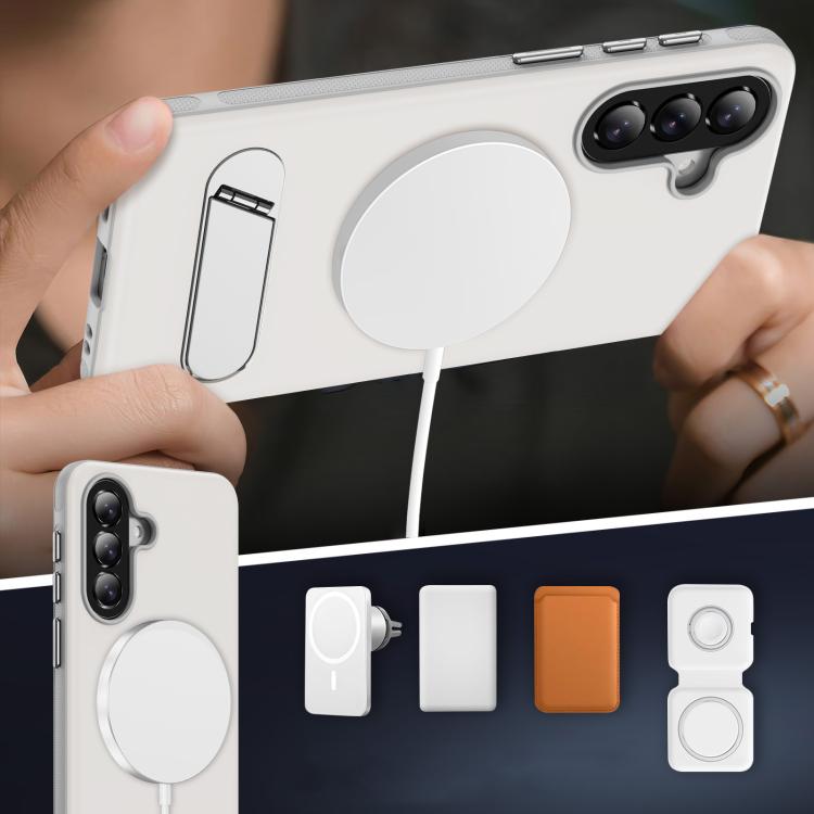 For Samsung Galaxy A57 5G Two-colors Imitation Original Magnetic Phone Case with Holder