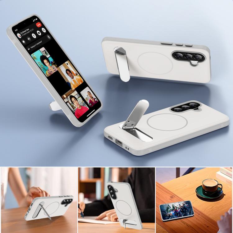 For Samsung Galaxy A57 5G Two-colors Imitation Original Magnetic Phone Case with Holder