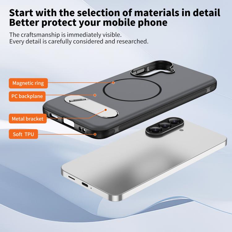 For Samsung Galaxy A57 5G Two-colors Imitation Original Magnetic Phone Case with Holder