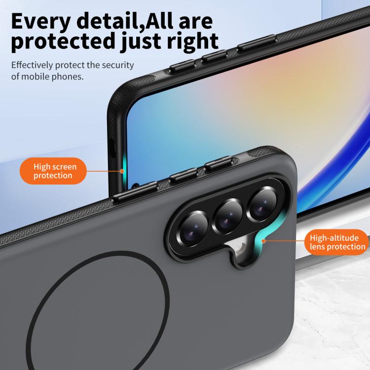 For Samsung Galaxy A57 5G Two-colors Imitation Original Magnetic Phone Case with Holder