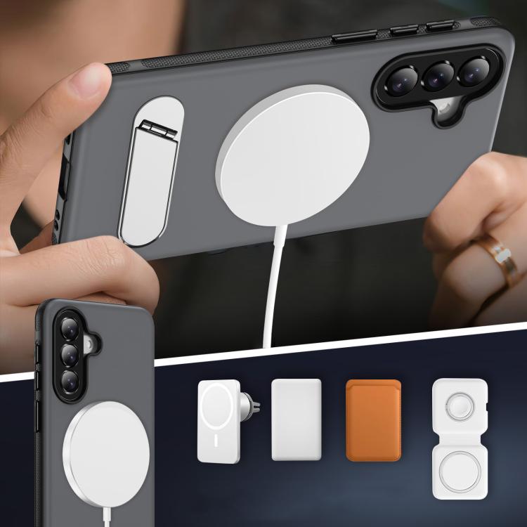 For Samsung Galaxy A57 5G Two-colors Imitation Original Magnetic Phone Case with Holder