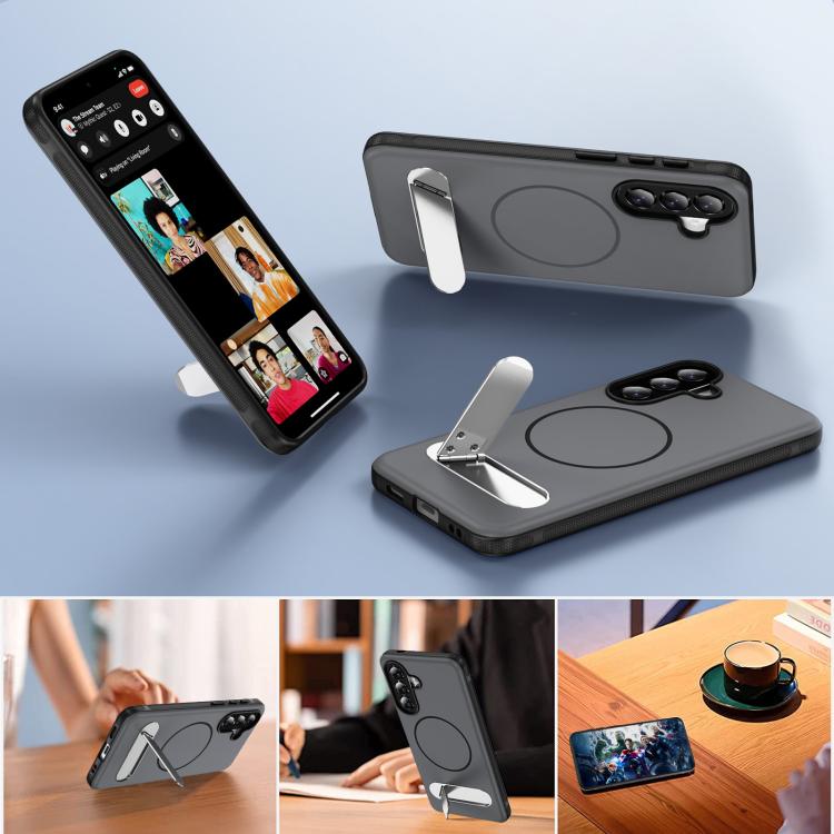 For Samsung Galaxy A57 5G Two-colors Imitation Original Magnetic Phone Case with Holder