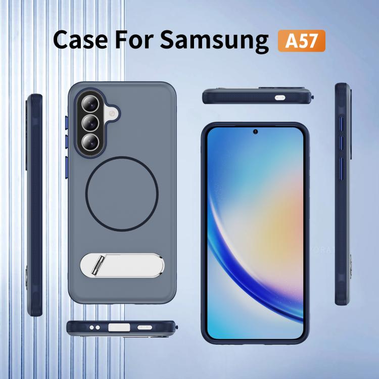 For Samsung Galaxy A57 5G Two-colors Imitation Original Magnetic Phone Case with Holder