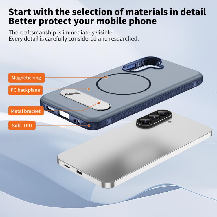 For Samsung Galaxy A57 5G Two-colors Imitation Original Magnetic Phone Case with Holder