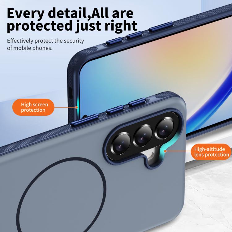 For Samsung Galaxy A57 5G Two-colors Imitation Original Magnetic Phone Case with Holder