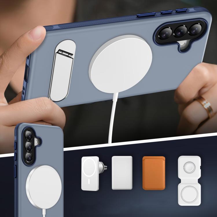For Samsung Galaxy A57 5G Two-colors Imitation Original Magnetic Phone Case with Holder