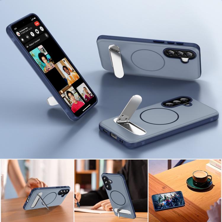 For Samsung Galaxy A57 5G Two-colors Imitation Original Magnetic Phone Case with Holder
