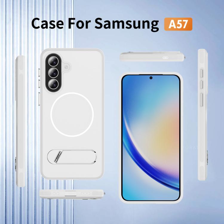 For Samsung Galaxy A57 5G Two-colors Imitation Original Magnetic Phone Case with Holder