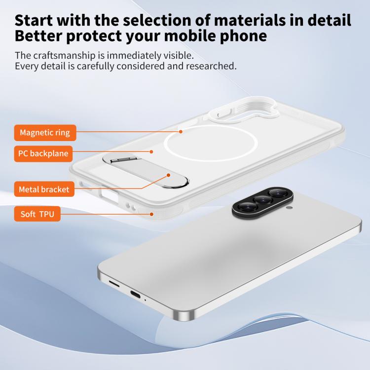 For Samsung Galaxy A57 5G Two-colors Imitation Original Magnetic Phone Case with Holder