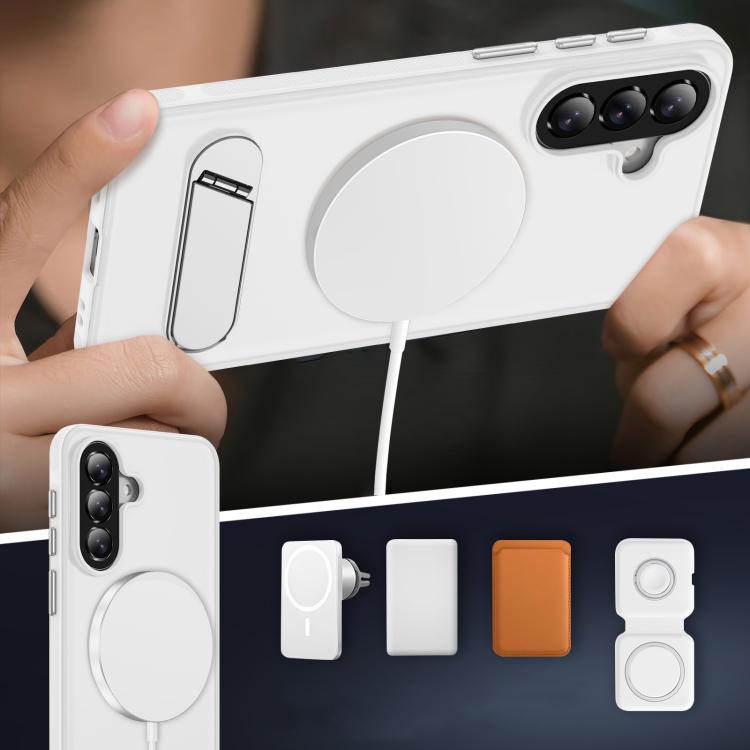 For Samsung Galaxy A57 5G Two-colors Imitation Original Magnetic Phone Case with Holder