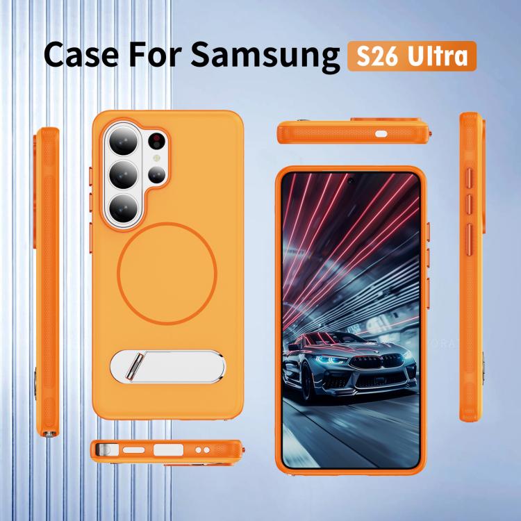 For Samsung Galaxy S26 Ultra 5G Two-colors Imitation Original Magnetic Phone Case with Holder