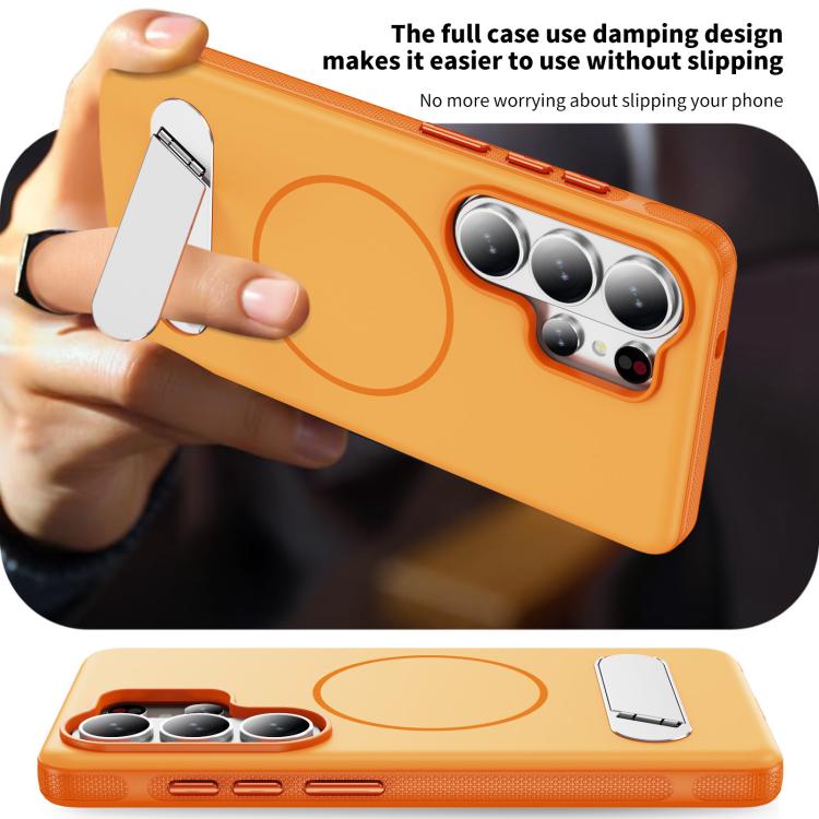 For Samsung Galaxy S26 Ultra 5G Two-colors Imitation Original Magnetic Phone Case with Holder