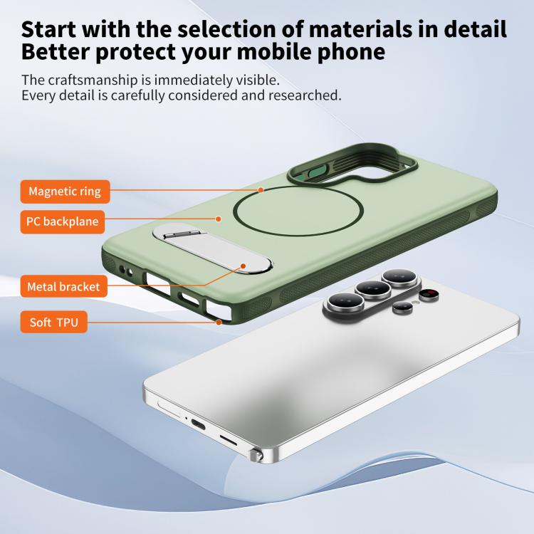 For Samsung Galaxy S26 Ultra 5G Two-colors Imitation Original Magnetic Phone Case with Holder