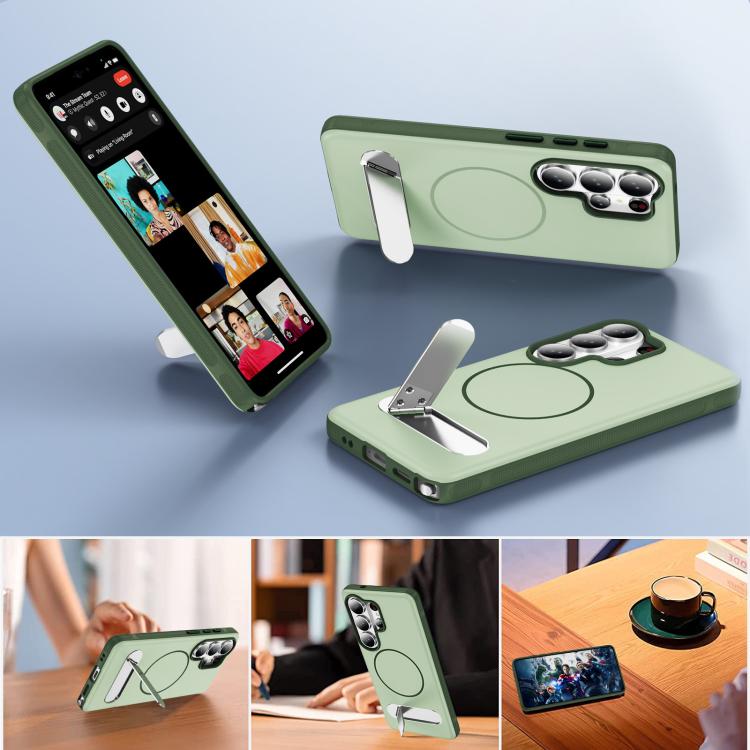 For Samsung Galaxy S26 Ultra 5G Two-colors Imitation Original Magnetic Phone Case with Holder