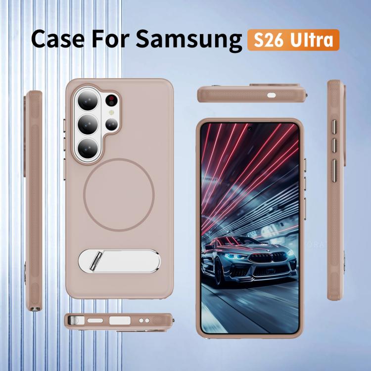 For Samsung Galaxy S26 Ultra 5G Two-colors Imitation Original Magnetic Phone Case with Holder