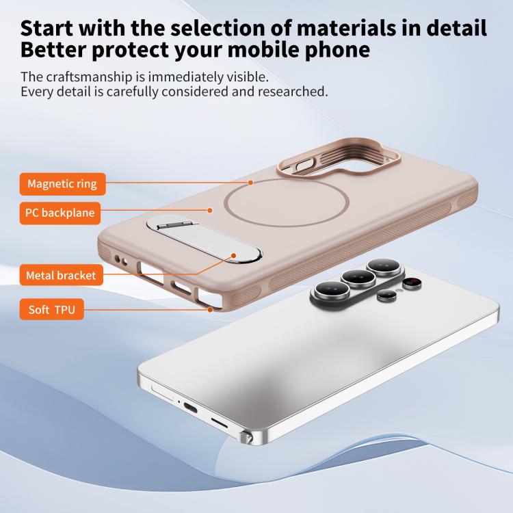 For Samsung Galaxy S26 Ultra 5G Two-colors Imitation Original Magnetic Phone Case with Holder