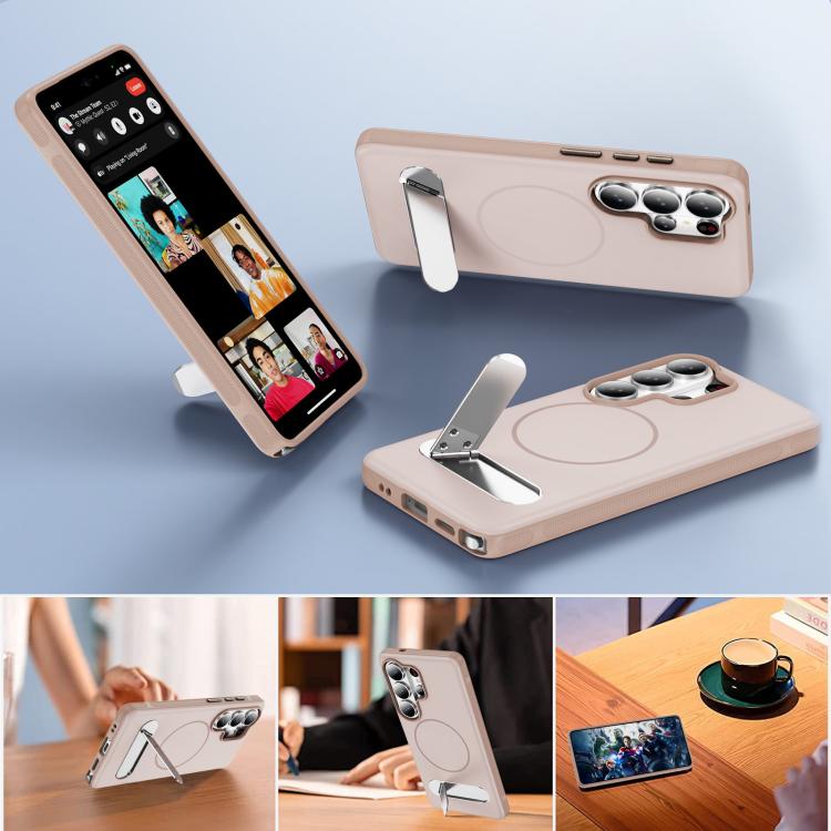 For Samsung Galaxy S26 Ultra 5G Two-colors Imitation Original Magnetic Phone Case with Holder