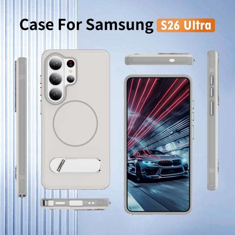 For Samsung Galaxy S26 Ultra 5G Two-colors Imitation Original Magnetic Phone Case with Holder