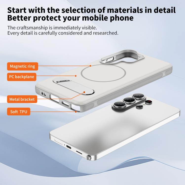 For Samsung Galaxy S26 Ultra 5G Two-colors Imitation Original Magnetic Phone Case with Holder