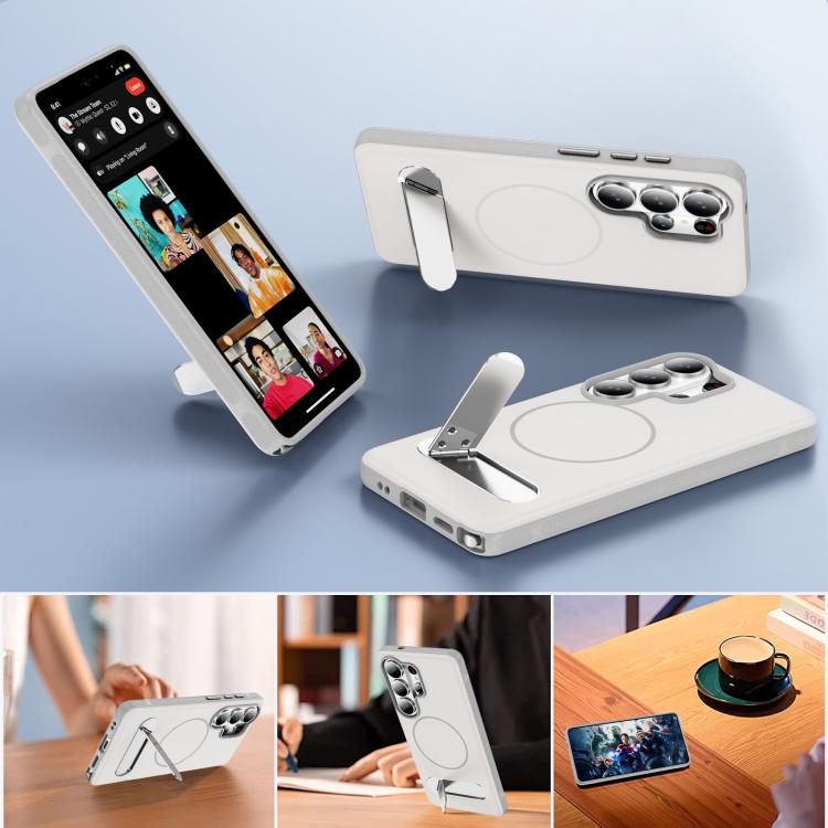 For Samsung Galaxy S26 Ultra 5G Two-colors Imitation Original Magnetic Phone Case with Holder