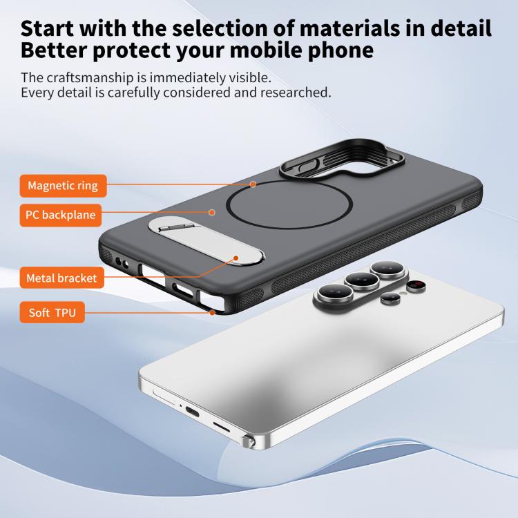 For Samsung Galaxy S26 Ultra 5G Two-colors Imitation Original Magnetic Phone Case with Holder