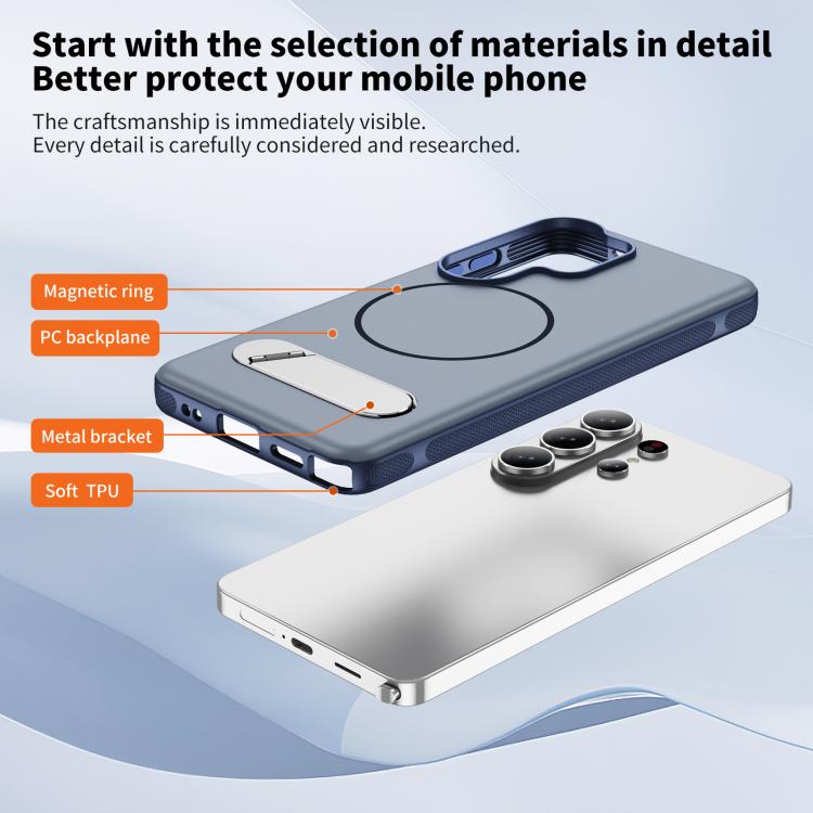For Samsung Galaxy S26 Ultra 5G Two-colors Imitation Original Magnetic Phone Case with Holder