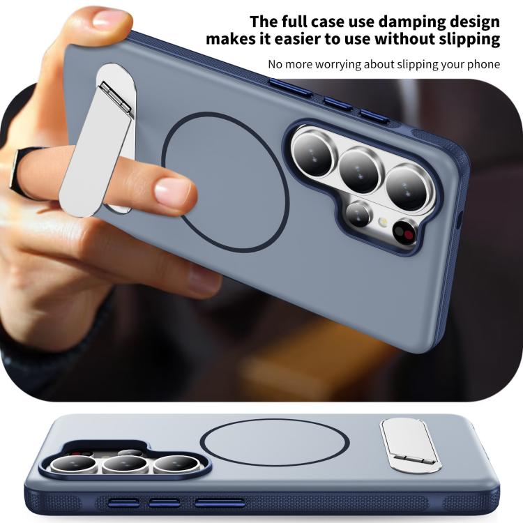 For Samsung Galaxy S26 Ultra 5G Two-colors Imitation Original Magnetic Phone Case with Holder