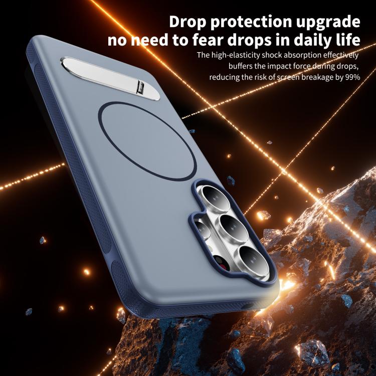 For Samsung Galaxy S26 Ultra 5G Two-colors Imitation Original Magnetic Phone Case with Holder