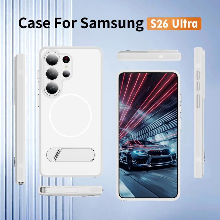 For Samsung Galaxy S26 Ultra 5G Two-colors Imitation Original Magnetic Phone Case with Holder