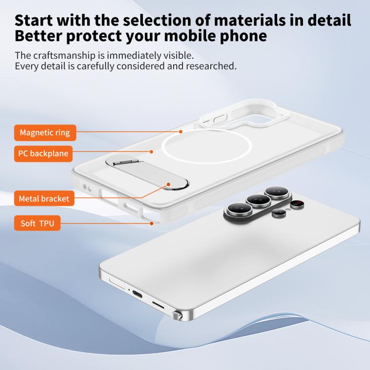 For Samsung Galaxy S26 Ultra 5G Two-colors Imitation Original Magnetic Phone Case with Holder