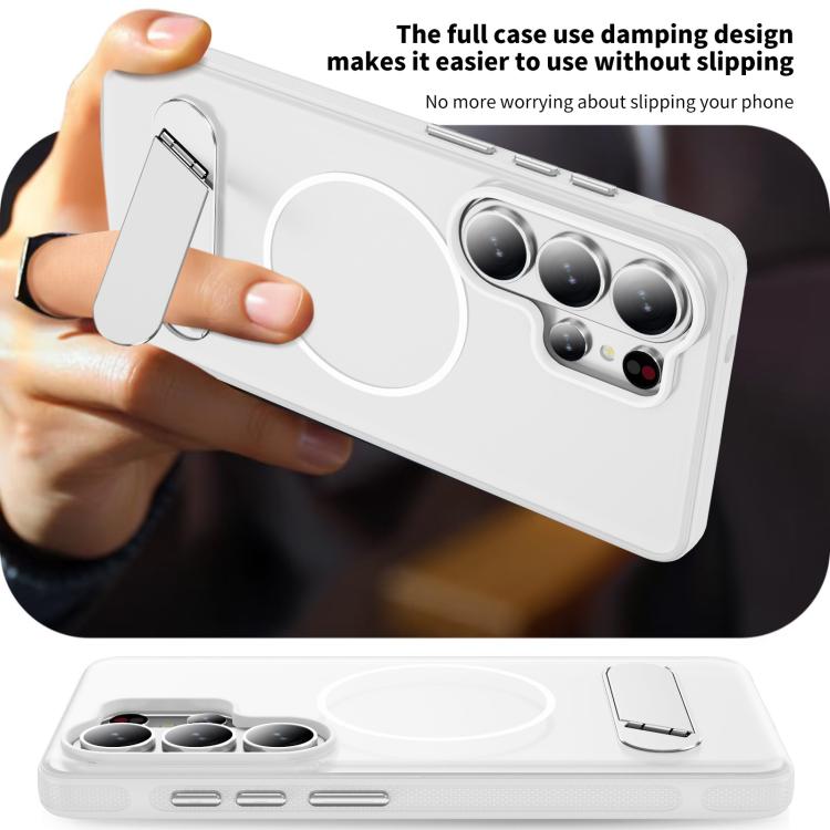 For Samsung Galaxy S26 Ultra 5G Two-colors Imitation Original Magnetic Phone Case with Holder