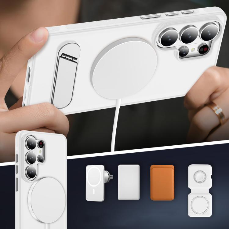 For Samsung Galaxy S26 Ultra 5G Two-colors Imitation Original Magnetic Phone Case with Holder