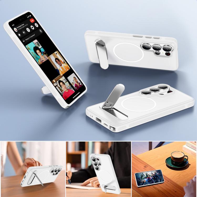 For Samsung Galaxy S26 Ultra 5G Two-colors Imitation Original Magnetic Phone Case with Holder