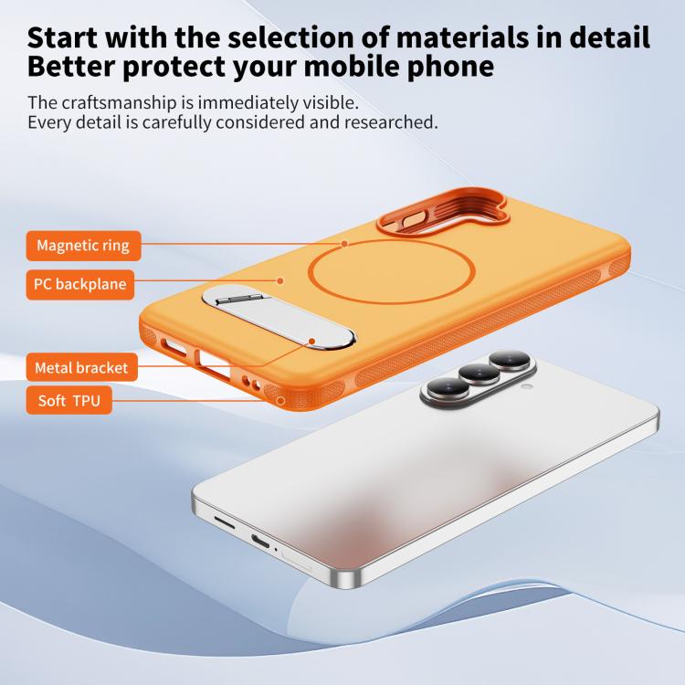 For Samsung Galaxy S26 5G Two-colors Imitation Original Magnetic Phone Case with Holder
