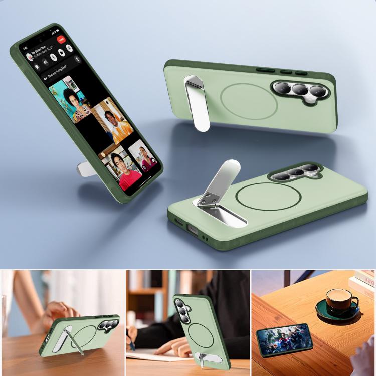 For Samsung Galaxy S26 5G Two-colors Imitation Original Magnetic Phone Case with Holder
