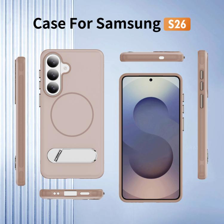 For Samsung Galaxy S26 5G Two-colors Imitation Original Magnetic Phone Case with Holder