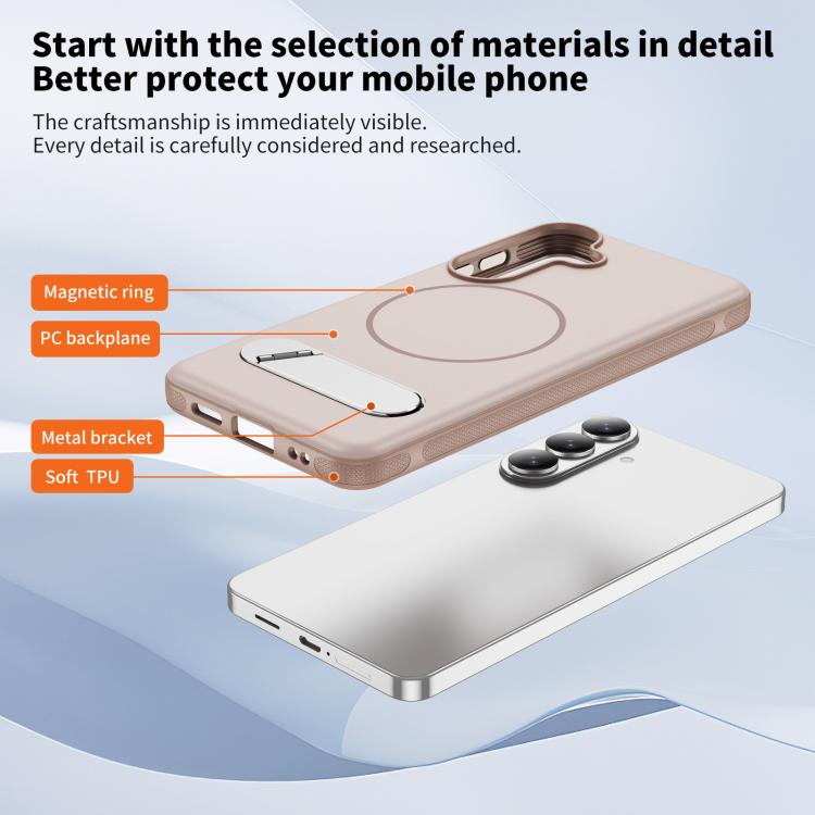 For Samsung Galaxy S26 5G Two-colors Imitation Original Magnetic Phone Case with Holder