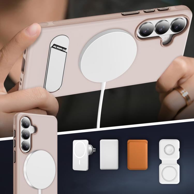 For Samsung Galaxy S26 5G Two-colors Imitation Original Magnetic Phone Case with Holder
