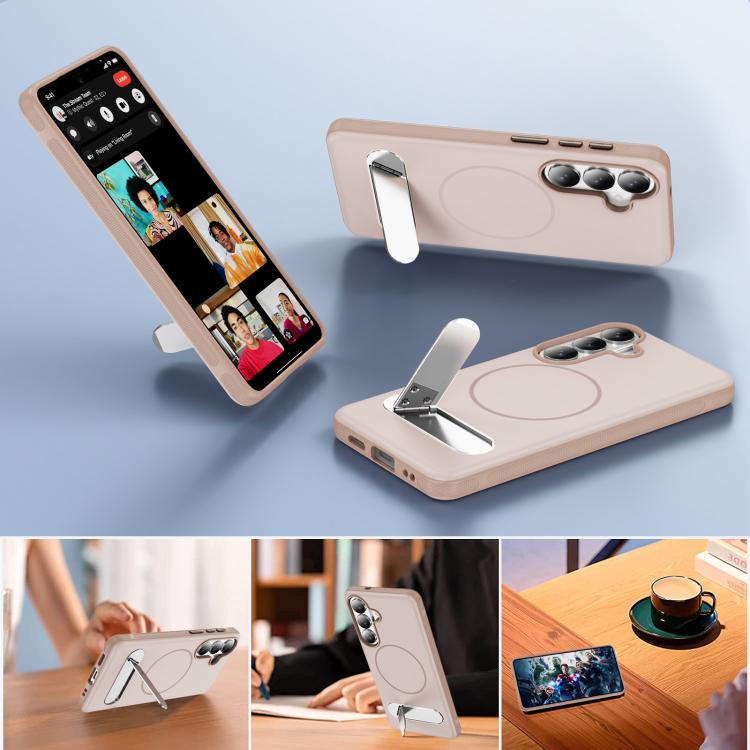 For Samsung Galaxy S26 5G Two-colors Imitation Original Magnetic Phone Case with Holder