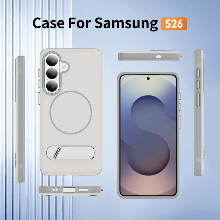 For Samsung Galaxy S26 5G Two-colors Imitation Original Magnetic Phone Case with Holder