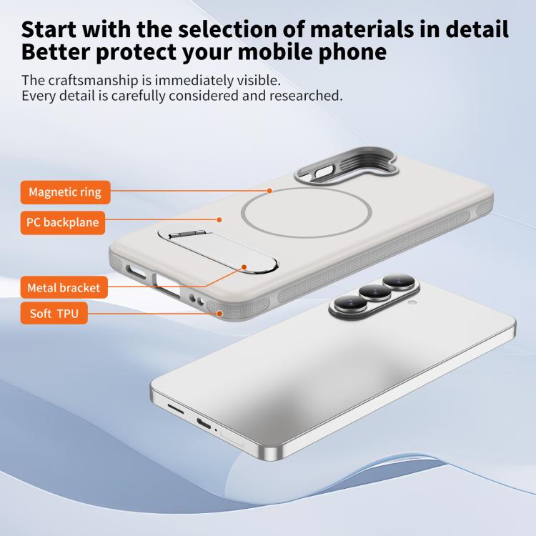 For Samsung Galaxy S26 5G Two-colors Imitation Original Magnetic Phone Case with Holder