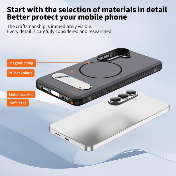 For Samsung Galaxy S26 5G Two-colors Imitation Original Magnetic Phone Case with Holder