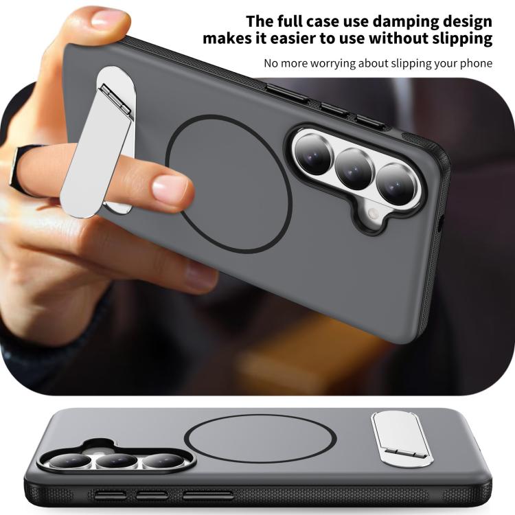 For Samsung Galaxy S26 5G Two-colors Imitation Original Magnetic Phone Case with Holder