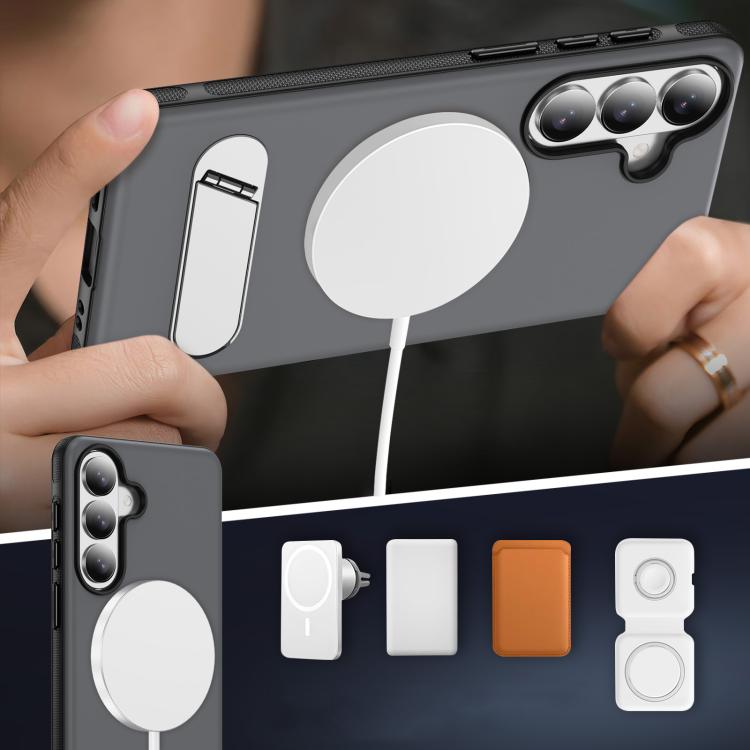 For Samsung Galaxy S26 5G Two-colors Imitation Original Magnetic Phone Case with Holder