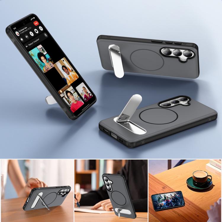 For Samsung Galaxy S26 5G Two-colors Imitation Original Magnetic Phone Case with Holder